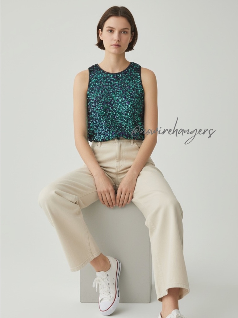 Vintage 80’s Laurence Kazar Peacock Sequin Silk Beaded Shell